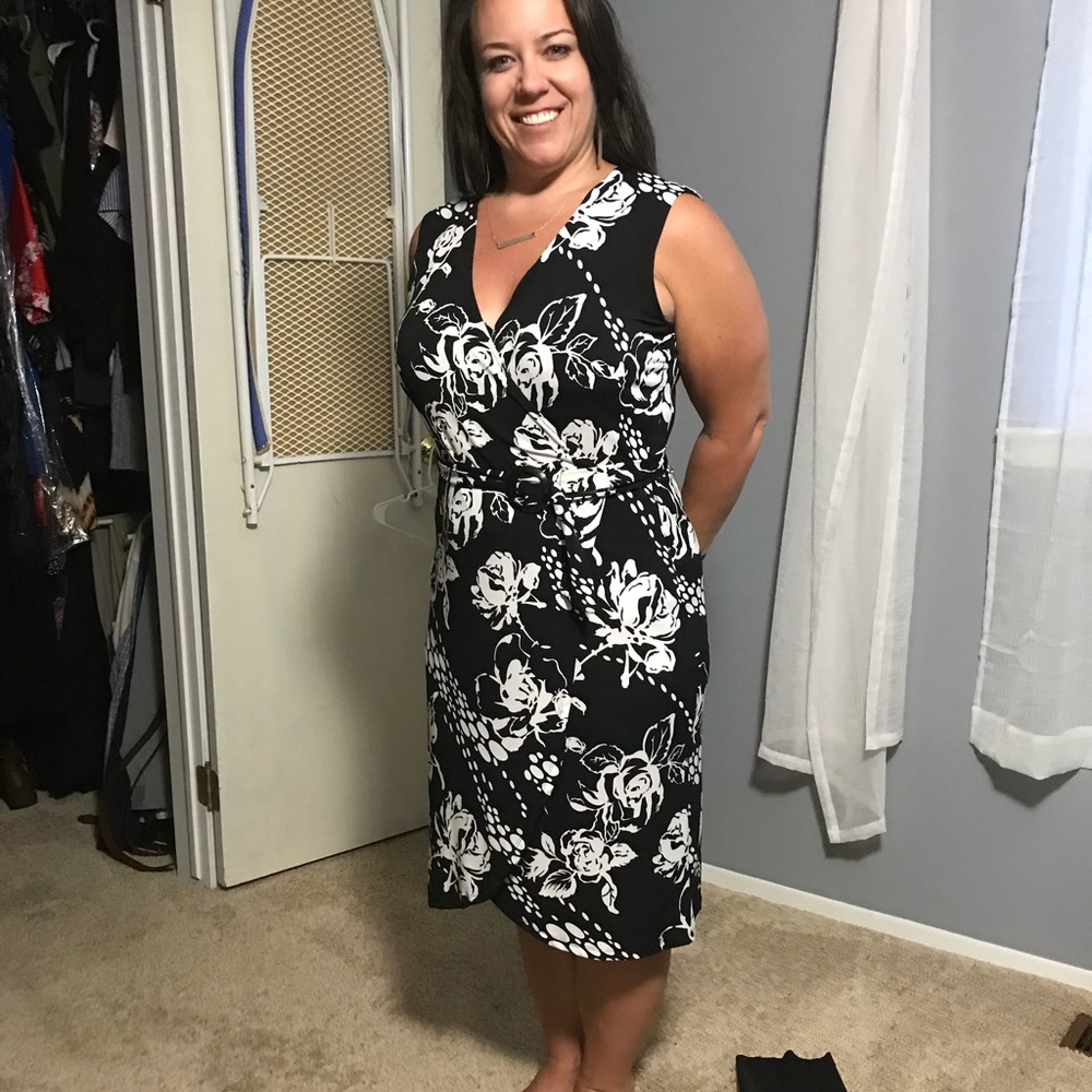 Black and white work dress